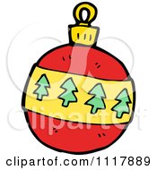 Cartoon Red Xmas Bauble 8 Royalty Free Vector Clipart by lineartestpilot