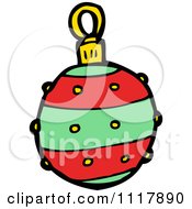 Cartoon Red Xmas Bauble 9 Royalty Free Vector Clipart by lineartestpilot