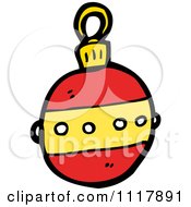 Cartoon Red Xmas Bauble 10 Royalty Free Vector Clipart by lineartestpilot