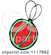 Cartoon Red And Green Xmas Bauble 1 Royalty Free Vector Clipart by lineartestpilot