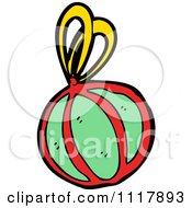 Cartoon Red And Green Xmas Bauble 2 Royalty Free Vector Clipart
