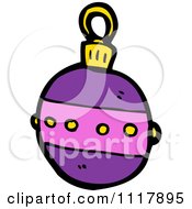 Cartoon Purple Xmas Bauble 1 Royalty Free Vector Clipart