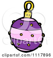 Cartoon Purple Xmas Bauble 2 Royalty Free Vector Clipart