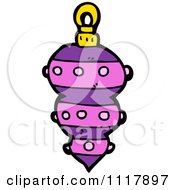 Cartoon Purple Xmas Bauble 3 Royalty Free Vector Clipart