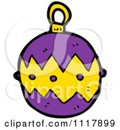 Cartoon Purple Xmas Bauble 5 Royalty Free Vector Clipart