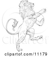 A Lion Attacking Leo Astrological Sign Of The Zodiac Clipart Illustration by AtStockIllustration