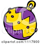 Cartoon Purple Xmas Bauble 6 Royalty Free Vector Clipart