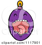 Cartoon Purple Xmas Bauble 7 Royalty Free Vector Clipart