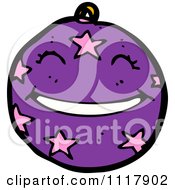 Cartoon Purple Xmas Bauble 8 Royalty Free Vector Clipart