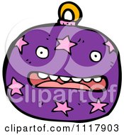 Cartoon Purple Xmas Bauble 9 Royalty Free Vector Clipart