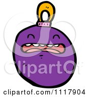 Cartoon Purple Xmas Bauble 10 Royalty Free Vector Clipart