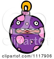 Cartoon Purple Xmas Bauble 12 Royalty Free Vector Clipart