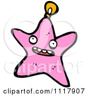 Cartoon Star Xmas Bauble 3 Royalty Free Vector Clipart by lineartestpilot
