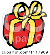Cartoon Xmas Gift Box Present 2 Royalty Free Vector Clipart