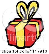 Cartoon Xmas Gift Box Present 3 Royalty Free Vector Clipart by lineartestpilot