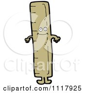 School Cartoon Brown Measurement Ruler Character 1 Royalty Free Vector Clipart