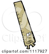 School Cartoon Brown Measurement Ruler Character 3 Royalty Free Vector Clipart