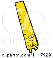 School Cartoon Yellow Measurement Ruler Character 2 Royalty Free Vector Clipart