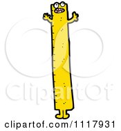 School Cartoon Yellow Measurement Ruler Character 4 Royalty Free Vector Clipart