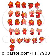 Poster, Art Print Of Clipart Red Flaming Capital Letters - Royalty Free Vector Illustration