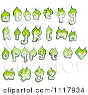Clipart Green Flaming Lowercase Letters Royalty Free Vector Illustration
