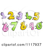 Poster, Art Print Of Colorful Liquid Numbers