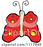 Cartoon Of A Red Butterfly 1 Royalty Free Vector Clipart