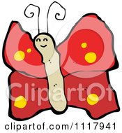 Cartoon Of A Red Butterfly 2 Royalty Free Vector Clipart
