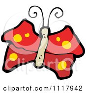 Cartoon Of A Red Butterfly 3 Royalty Free Vector Clipart