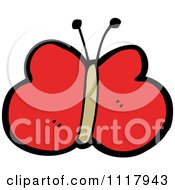 Cartoon Of A Red Butterfly 4 Royalty Free Vector Clipart