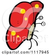 Cartoon Of A Red Butterfly 5 Royalty Free Vector Clipart