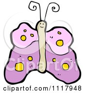Cartoon Of A Purple Butterfly 1 Royalty Free Vector Clipart