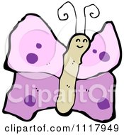 Cartoon Of A Purple Butterfly 2 Royalty Free Vector Clipart