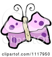 Cartoon Of A Purple Butterfly 3 Royalty Free Vector Clipart