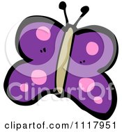 Cartoon Of A Purple Butterfly 4 Royalty Free Vector Clipart