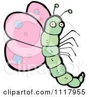 Cartoon Of A Pink Butterfly 3 Royalty Free Vector Clipart