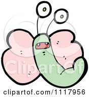 Cartoon Of A Pink Butterfly 4 Royalty Free Vector Clipart