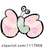 Cartoon Of A Pink Butterfly 5 Royalty Free Vector Clipart