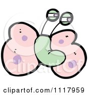 Cartoon Of A Pink Butterfly 6 Royalty Free Vector Clipart