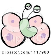 Cartoon Of A Pink Butterfly 7 Royalty Free Vector Clipart