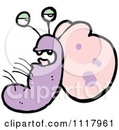Cartoon Of A Pink Butterfly 8 Royalty Free Vector Clipart