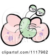 Cartoon Of A Pink Butterfly 9 Royalty Free Vector Clipart