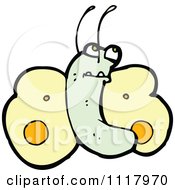 Cartoon Of A Yellow Butterfly 4 Royalty Free Vector Clipart