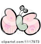 Cartoon Of A Pink Butterfly 11 Royalty Free Vector Clipart by lineartestpilot
