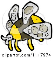Cartoon Of A Flying Bee 7 Royalty Free Vector Clipart
