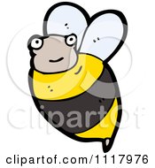 Cartoon Of A Flying Bee 9 Royalty Free Vector Clipart
