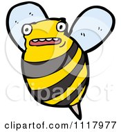 Cartoon Of A Flying Bee 3 Royalty Free Vector Clipart