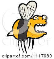 Cartoon Of A Flying Bee 4 Royalty Free Vector Clipart