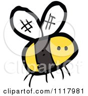 Cartoon Of A Flying Bee 11 Royalty Free Vector Clipart