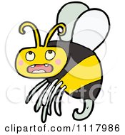 Cartoon Of A Flying Bee 5 Royalty Free Vector Clipart